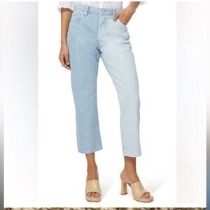 Frame Le Slouch Cropped Two Toned Straight Leg Denim Size 30, NWT